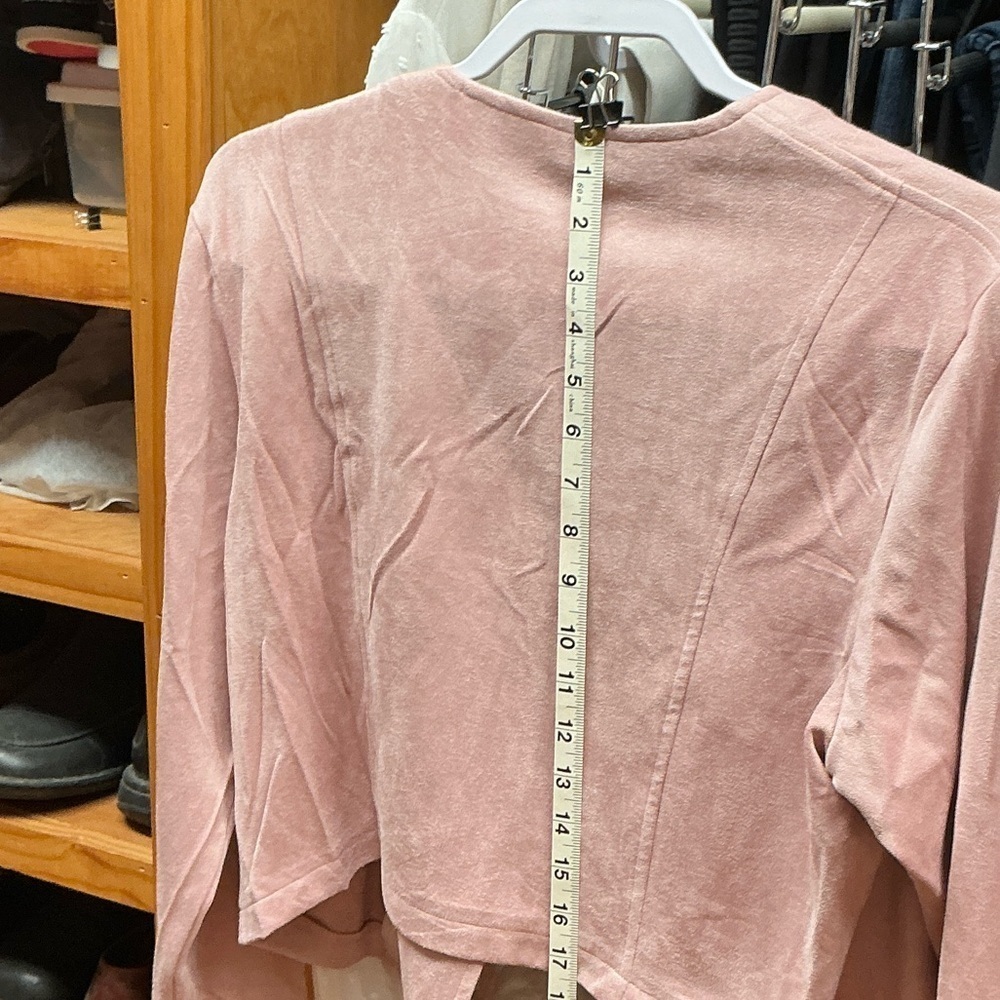 NWOT VENUS XL Blush Pink Open Front Fringe Jacket Never Worn - Picture 6 of 9
